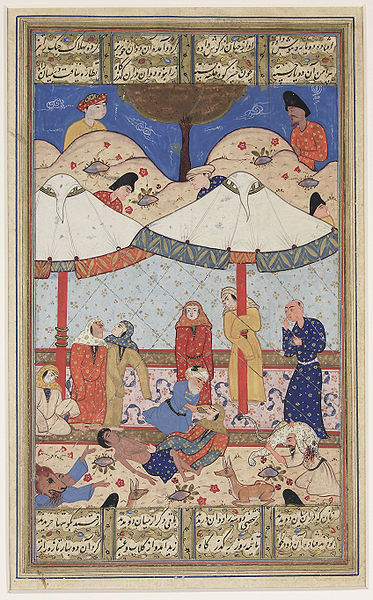 Legendary star crossed lovers Layla and Majnun overwhelmed by love. This is epic love in Persian literature 